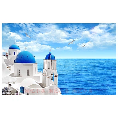 DMC棉线十字绣套件客厅餐厅玄世界风景关希腊圣托里尼爱琴海2