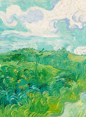 印花DMC十字绣套件自己绣客厅卧室餐厅玄关欧式风景梵高绿色麦田