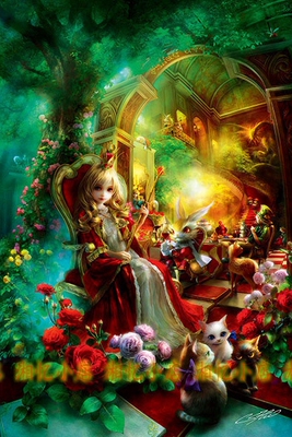 印花套件动漫卡通世界爱丽丝皇后