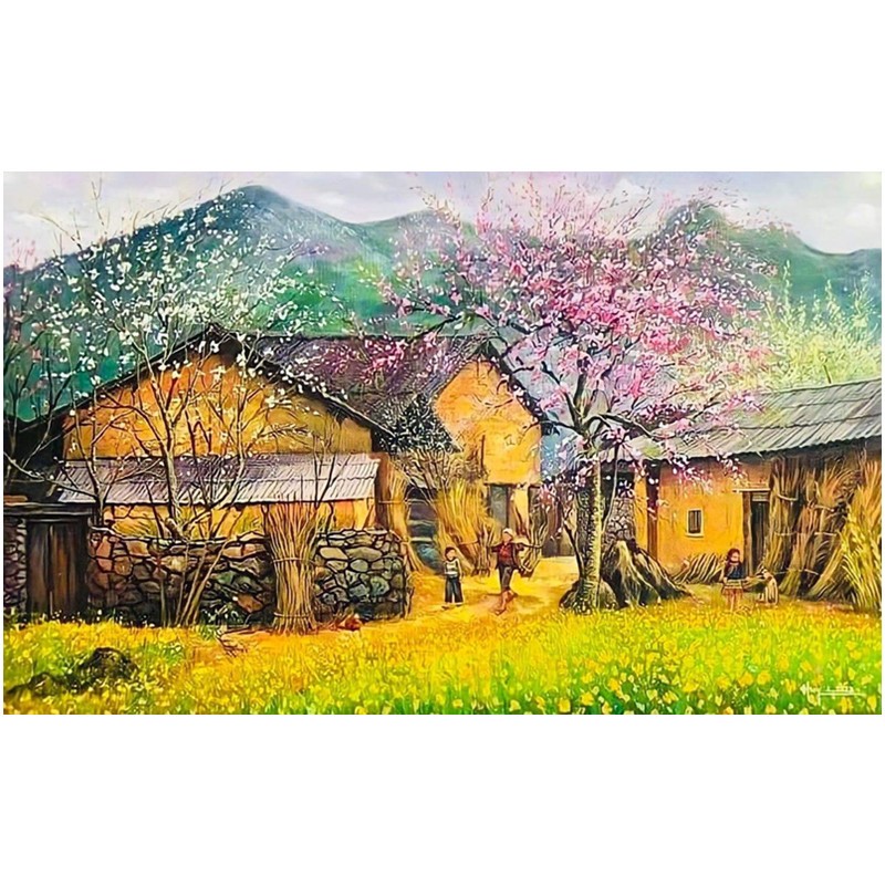 正品DMC十字绣手工线绣客厅卧室餐厅风景油画乡村美景 花开满园