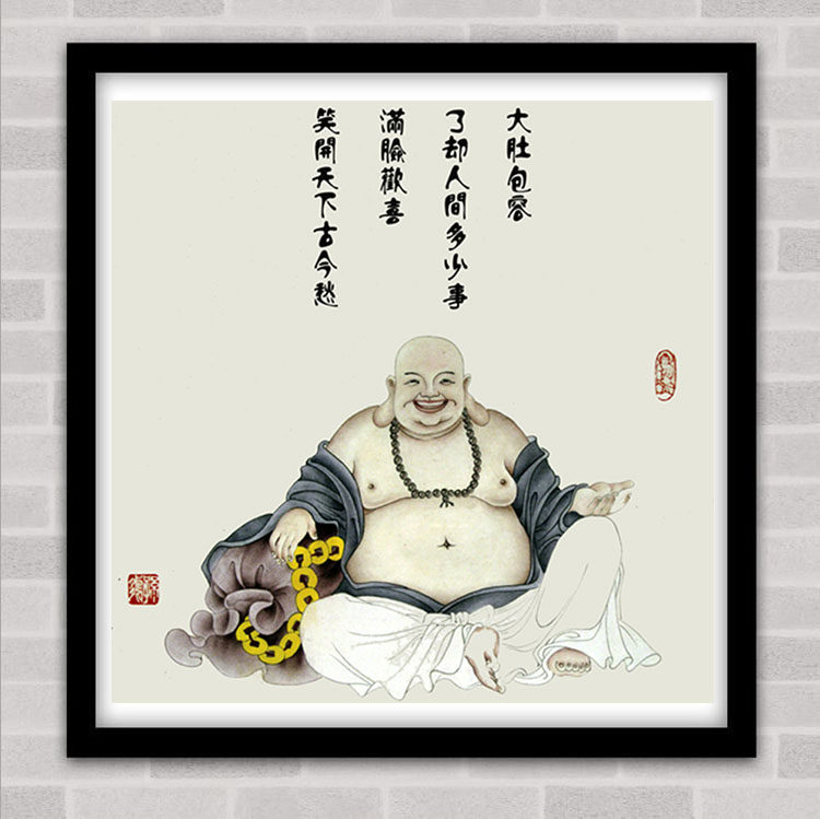 纯棉套件弥勒佛笑口常开十字绣
