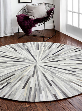 北欧ins风衣帽间小地毯圆形现代灰色客厅网红同款渐变茶几毯2c