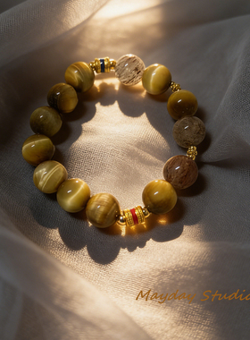 新中式虎眼石手串显白手链