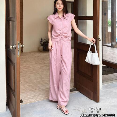 Di-sui夏季天丝亚麻女装套装