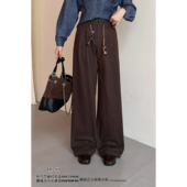 SUI迪素正品 2025秋冬36040女装 特价 高腰时尚 抽绳洗水阔腿休闲