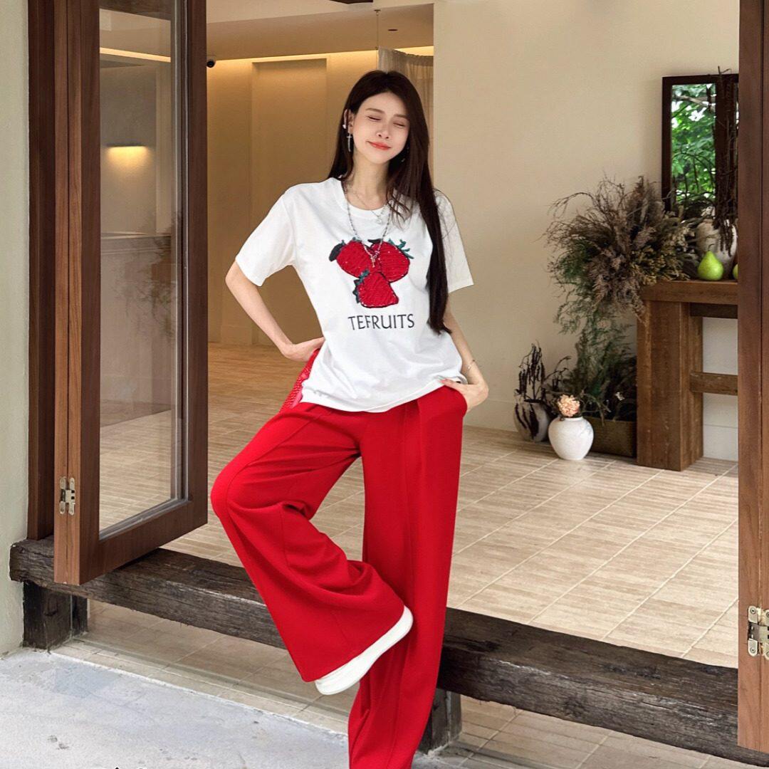 DI-SUI迪素欧货2026夏季新品女装26632韩系舒适钉珠图案宽松上衣