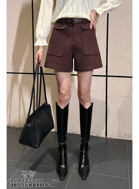 DI-SUI迪素正品2025秋冬新品女装36540通勤风气质高腰大口袋短裤