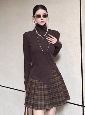 DI-SUI迪素欧货2025秋冬新品女装26521气质木耳边羊绒高领不规则