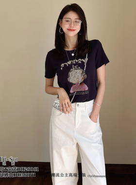 特价DI-SUI迪素欧货2025秋冬26061女装卡通图案印花圆领休闲风上