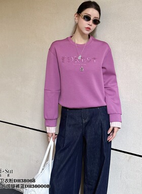 DI-SUI迪素欧货2025秋冬新品女装38068刺绣圆领宽松百搭套头卫衣