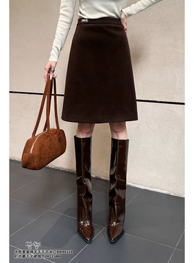 DI-SUI迪素欧货2025秋冬新品女装21569时尚磨毛A字显瘦半身裙