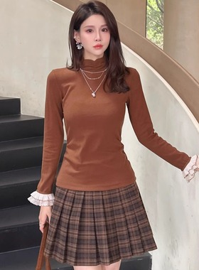 DI-SUI迪素欧货2025秋冬新品女装22516天丝羊毛袖口拼接简约小衫