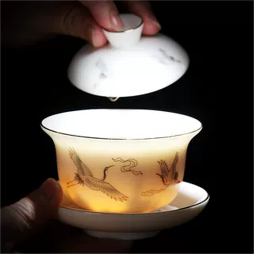 盖碗高档不烫手不吃茶垢易洗