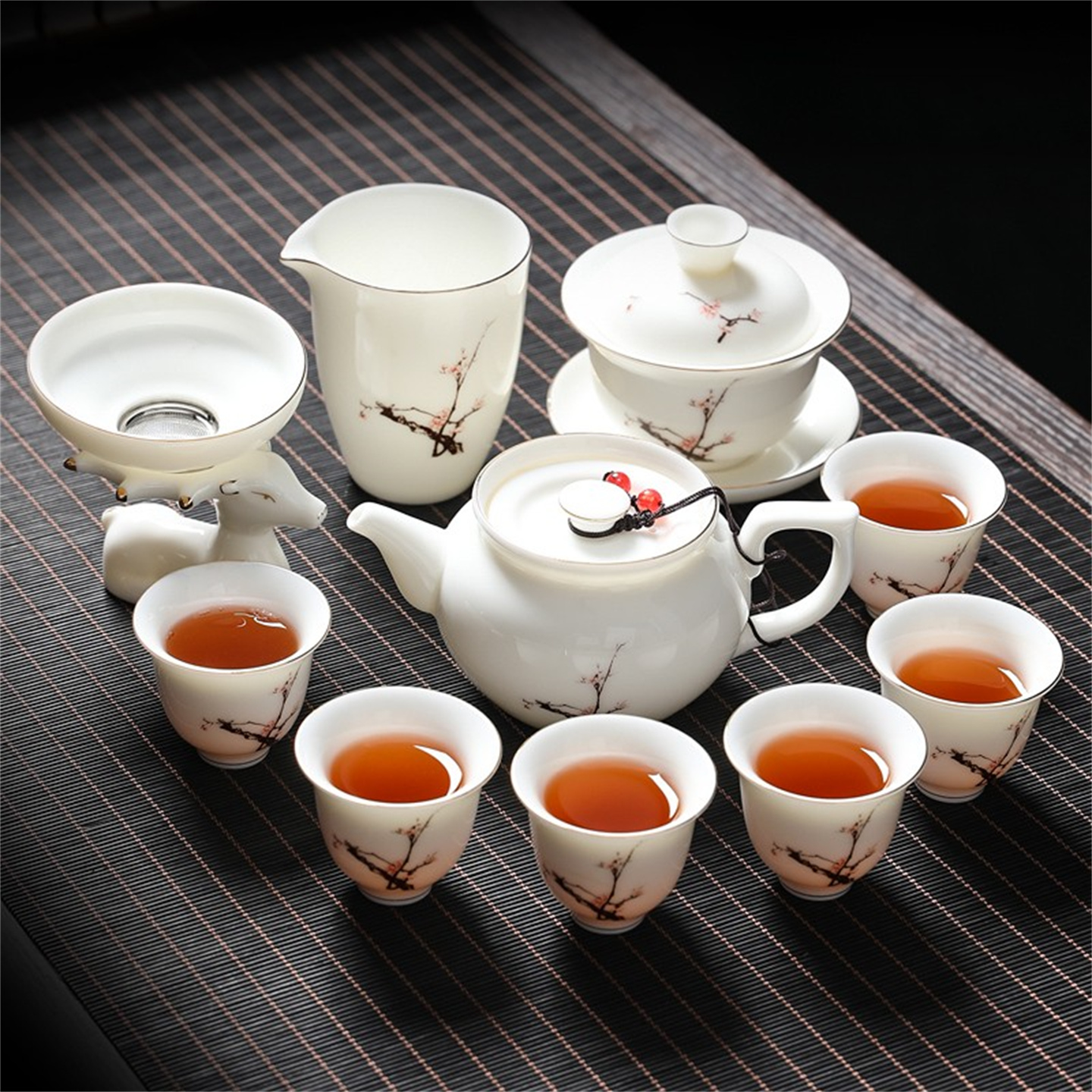 2025新款茶具套装茶杯功夫高端瓷盖碗女士男泡茶壶全套潮I汕下午