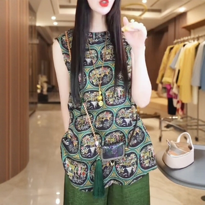 2025夏季新中式国风马甲女遮肉百