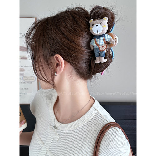 可爱小众AB面玩偶发夹女2025新款