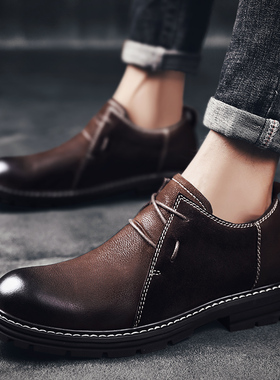 真皮大码男鞋45 46 47潮流大头鞋英伦商务正装休闲皮鞋48加肥4950
