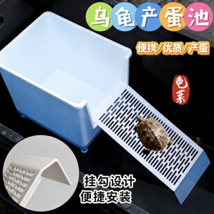 乌龟产蛋池繁殖箱孵化下蛋沙池沙盘晒台黑白发色盒周转箱产蛋池