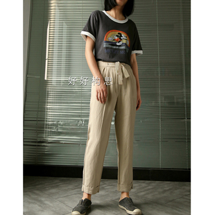 啦 超舒适系带麻质长裤 亏本清仓 移动小空调 夏天 豁出去秒杀