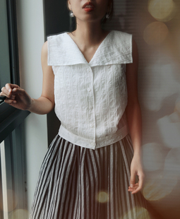 大方领暗纹上衣 一套 好好构思 神搭配 请务必和半裙一起收吧