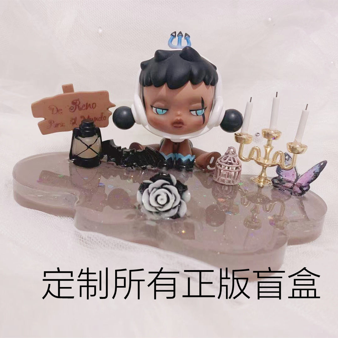 diy手机支架奶油胶滴胶卡通盲盒 摆件成品桌面便携定制密林古堡
