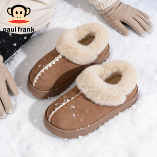 男 加绒加厚保暖厚底毛毛绒百搭情侣户外棉鞋 大嘴猴雪地靴女款 时尚