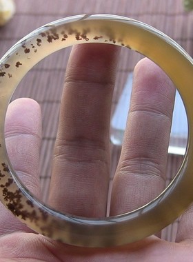 天然巴西复古风灵性水草半白手镯