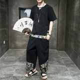 常年款春夏秋季风短袖T恤印花上衣套装九分裤B370-TZ32P55，男装T恤，电商B370-A