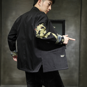 常年款秋冬风刺绣龙夹克复古盘扣上衣加厚外套B370-JK08P110图片