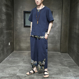 常年款春夏秋季风短袖T恤印花上衣套装九分裤B370-TZ32P55，男装T恤，电商B370-A