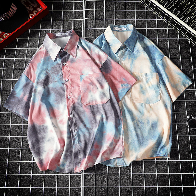 常年款春夏季风日系港风染色上衣宽松大码衬衫B370-CS11P35图片