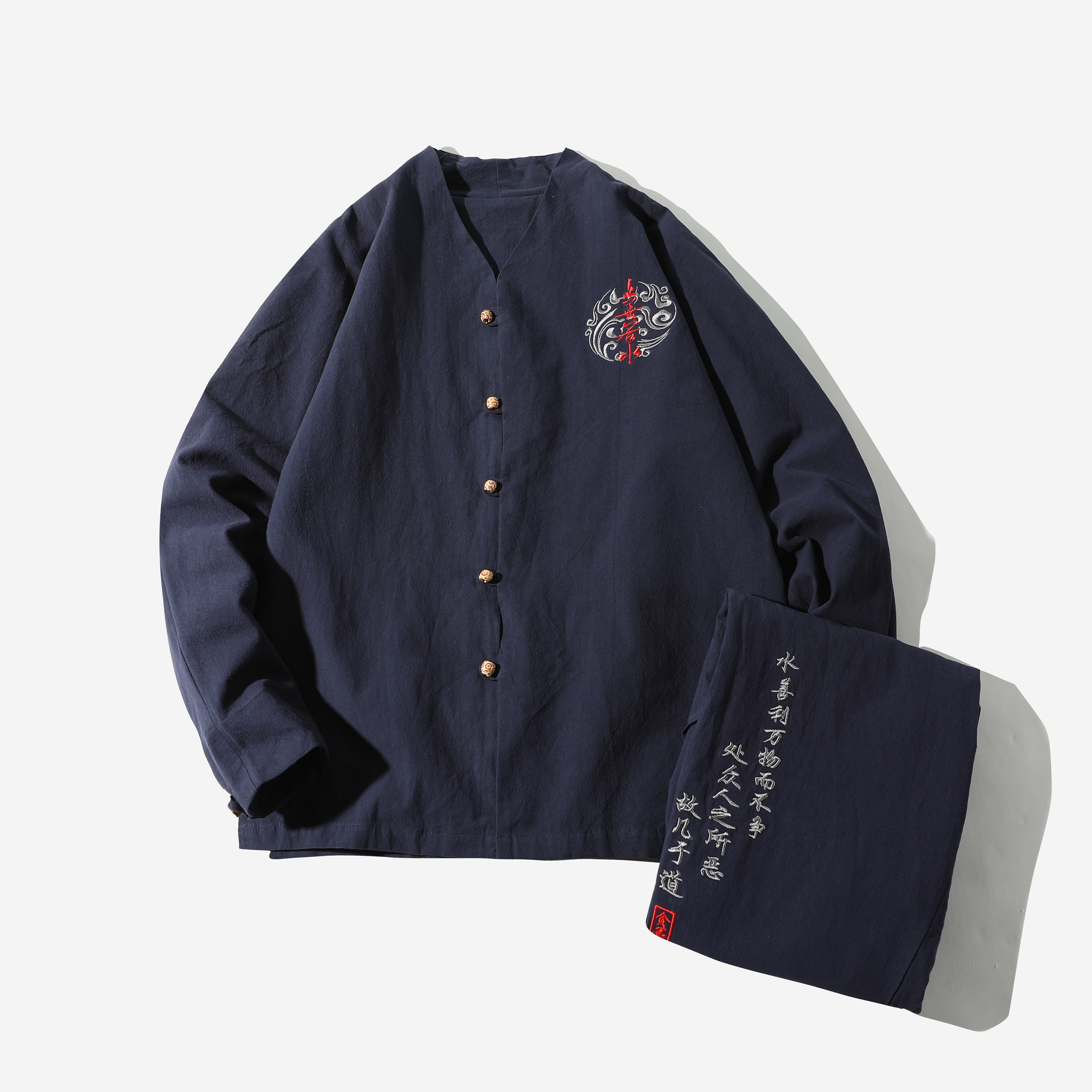 常年款春秋季风上善若水刺绣夹克宽松套装B370-TZ23P80,男装夹克,电商B370-A