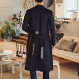 常年款秋冬季风刺绣毛呢大衣大码上衣外套B370-M905P135，男装毛呢大衣，电商B370-A