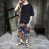 常年款现货春夏季风拼接套装短袖沙滩裤短裤B370-TZ12P60，男装牛仔裤，电商B370-A