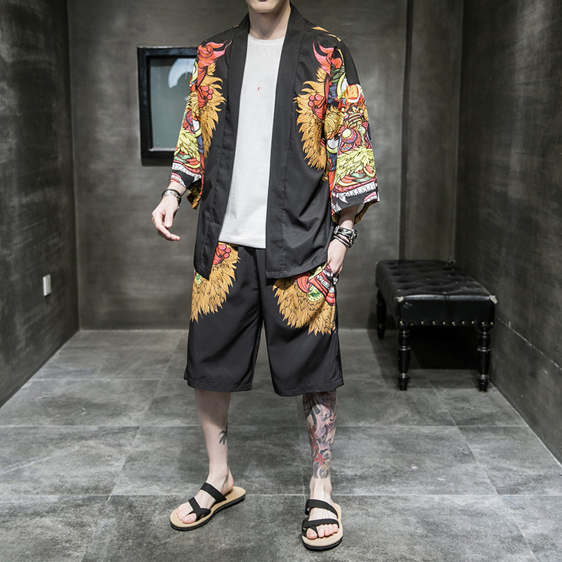 常年款夏季风道袍汉服开衫和服防晒衣套装上衣B370-TZ51-P70，男装防晒衣，电商B370-A