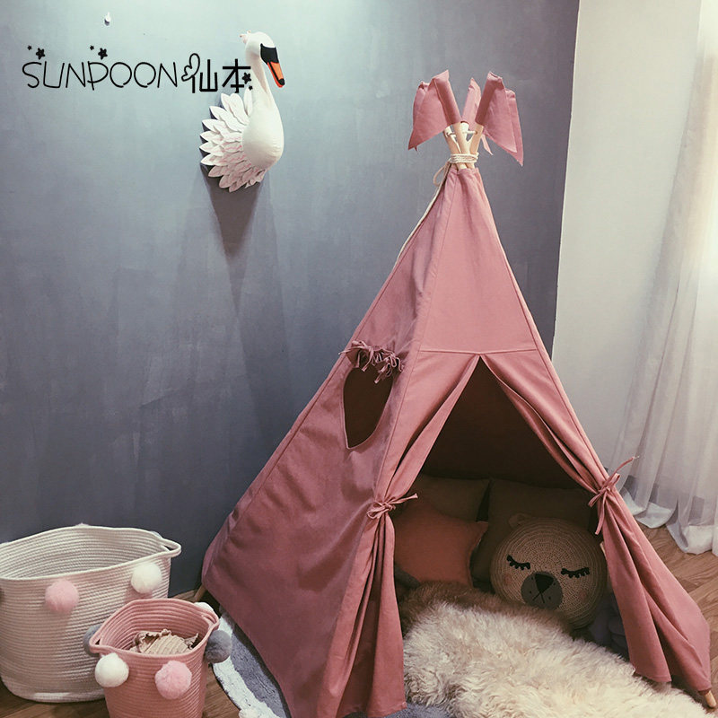 独家定制ins北欧儿童全棉布艺帐篷室内游戏屋玩具房实木摄影棚|msdalam kategori Toy/bayi/teka-teki/blok bangunan/model, sukan luar/Leisure/Mainan tradisional, khemah kanak-kanak/Play House - dari Buy2taobao.com untuk memberikan perkhidmatan ejen Taobao profesional membeli