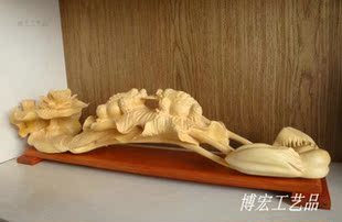 黄杨木雕工艺品如意摆件 三足金蟾蜍 新房家居金蝉摆设