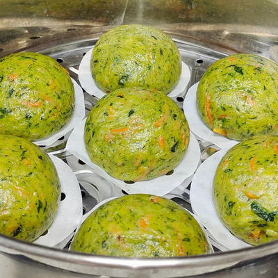 菠菜胡萝卜玉米面蔬菜馒头纯手工馒头早餐速食主食面点