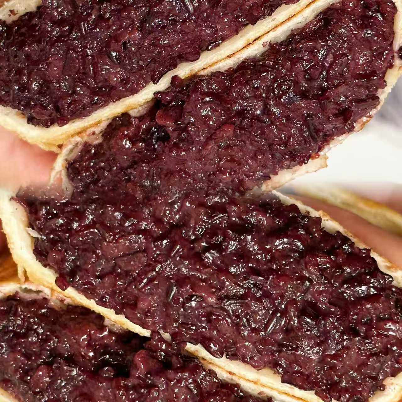 老式紫米饼纯手工紫米火烧山东特产速食早餐馅饼传统糯叽叽糕点