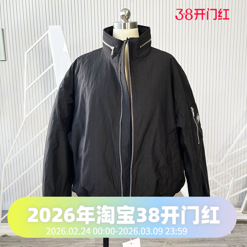 波司登2024时尚黑金系列酷飒立领短款男女同款夹克外套羽绒服