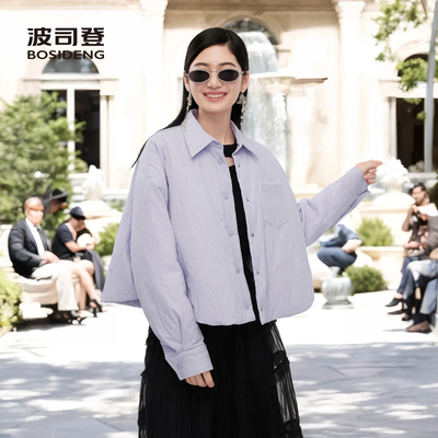 波司登2024秋季女短款新一代鹅绒轻薄衬衫款羽绒服