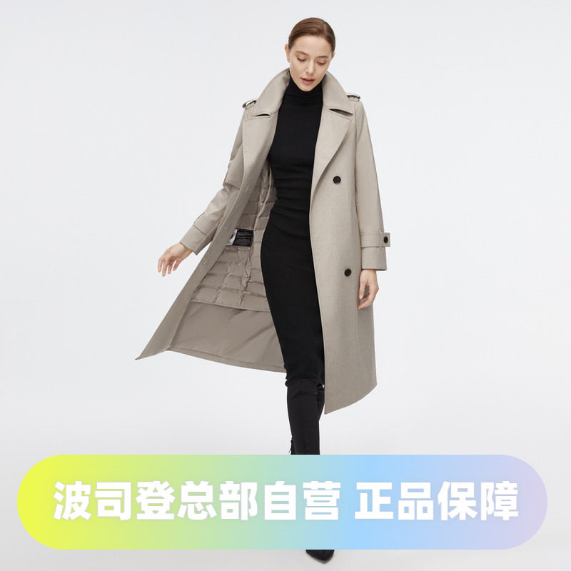 鹅绒风衣羽绒服波司登图片