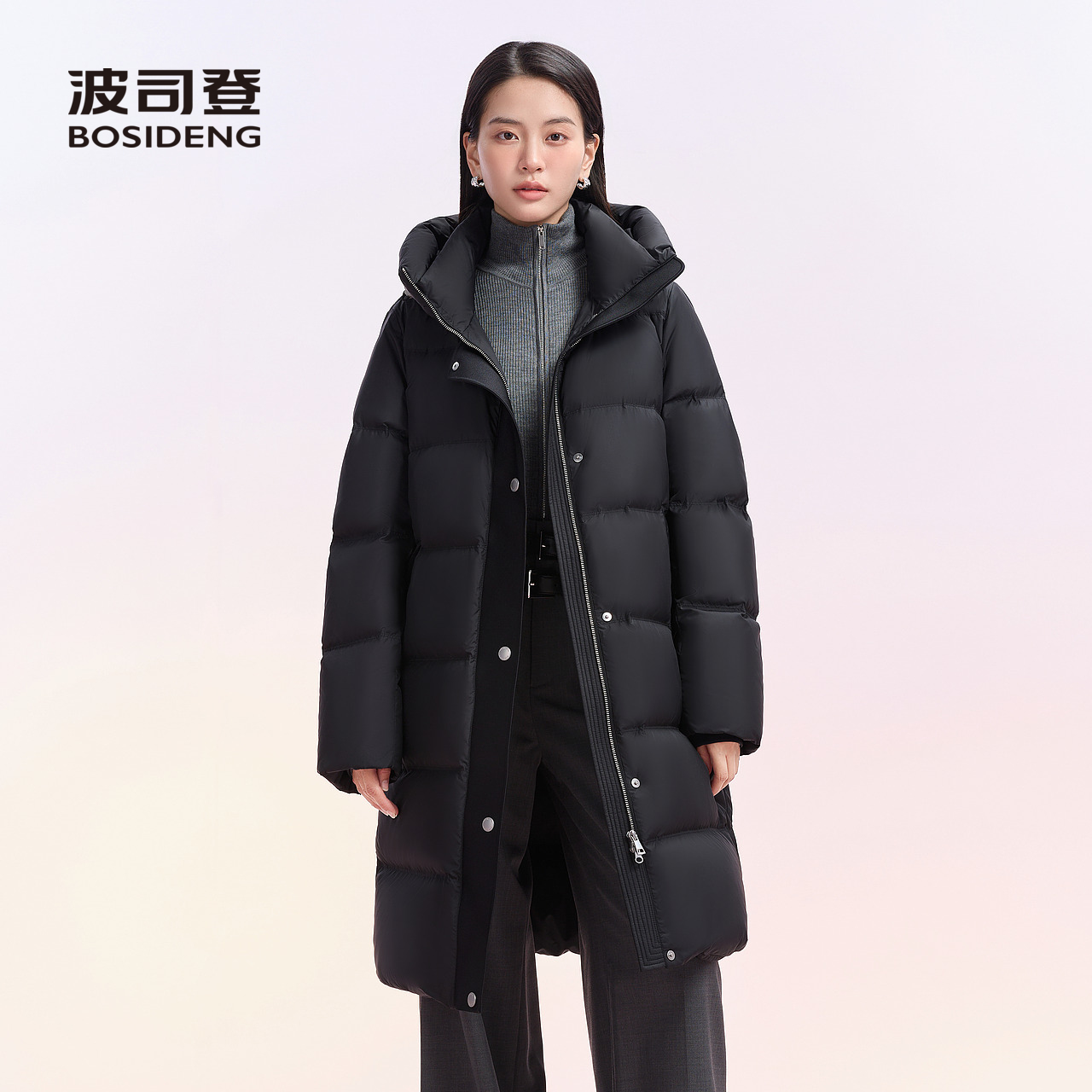 波司登2024冬季品质泡芙加厚轻盈长款时尚廓形女款系列羽绒服