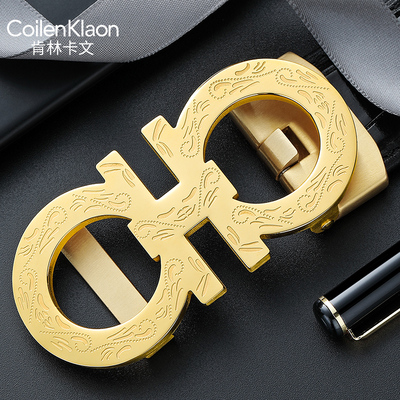 CoilenKlaon男士百搭鳄鱼皮皮带