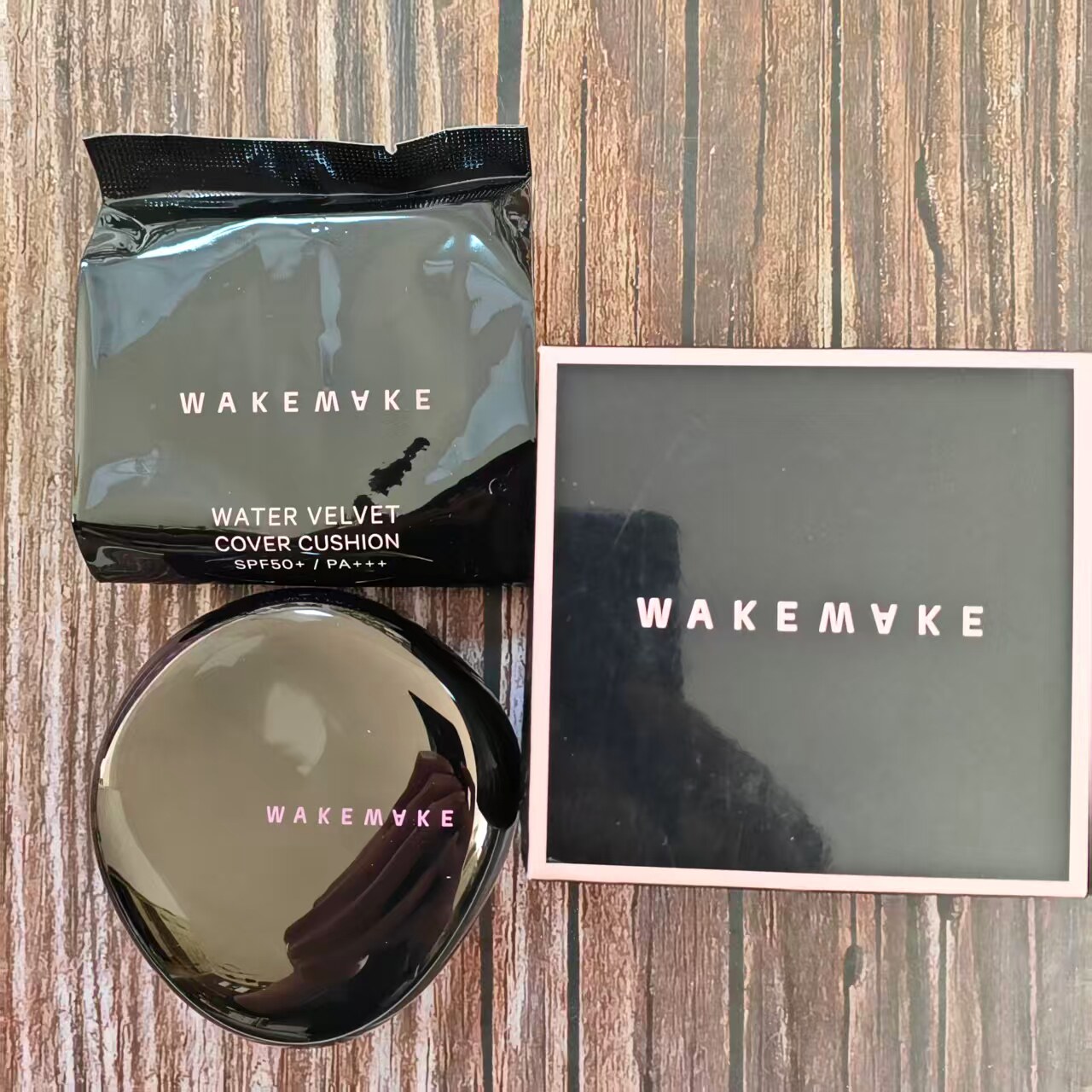 韩国wakemake唯可魅黑色限定哑光气垫遮瑕控油保湿持久不脱妆图片