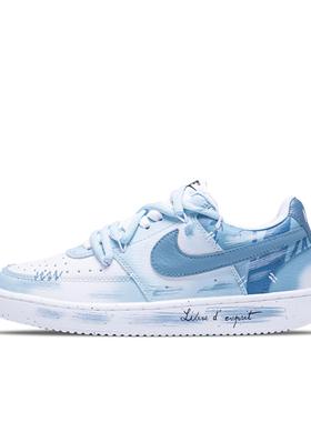 【定制球鞋】Nike Court Vision 1 DH2987-101 (Team77-碧蓝之森)