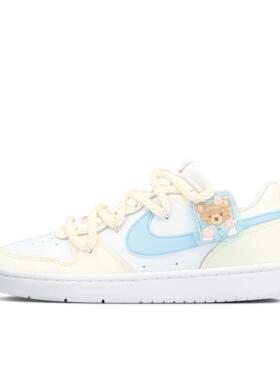 【定制球鞋】Nike Court Borough BQ5448-100 (Team321-小熊蛋挞)