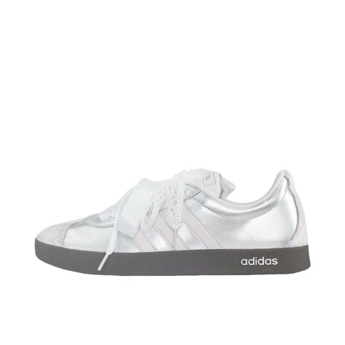 【定制球鞋】Adidas neo VL Court 2.0 德训鞋 板鞋  银色/粉色