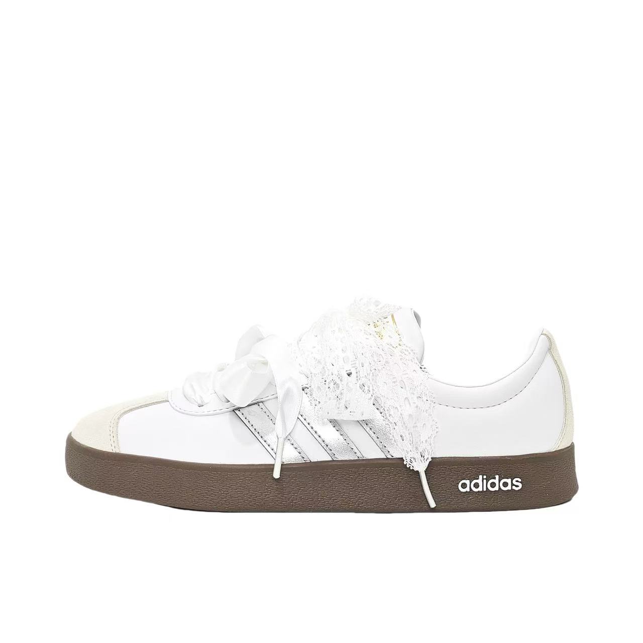 【定制球鞋】Adidas neo VL Court 2.0 德训鞋 (Team433-银蕾丝)