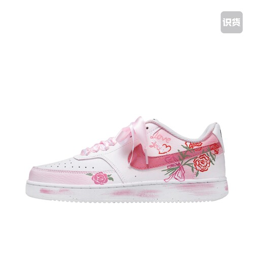 【定制球鞋】 Nike Court Vision 1 板鞋 (TEAM350-玫瑰花园)